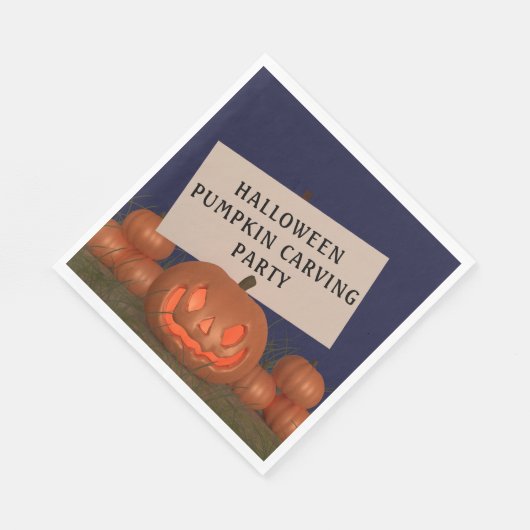 Serviette En Papier Citrouille Carving Jack-o'-lantern Halloween Napki (Coin)