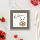 Serviette En Papier Citrouille & chauves-souris, fête d'Halloween (En situation)