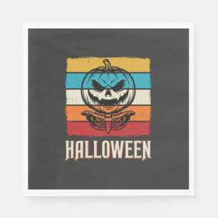 Serviette En Papier Citrouille Crâne Halloween Rétro Vintage