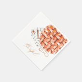 Serviette En Papier Citrouille d'aquarelle à tarte Friendsgiving (Coin)