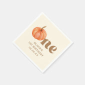 Serviette En Papier Citrouille d'aquarelle d'automne 1er anniversaire (Coin)