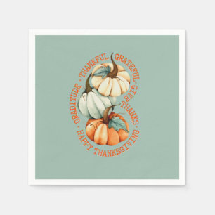 Serviette En Papier Citrouille d'aquarelle de Bon thanksgiving rustiqu