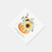 Serviette En Papier Citrouille d'aquarelle et tournesols Baby shower d (Coin)