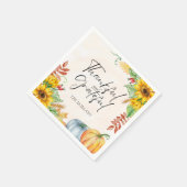 Serviette En Papier Citrouille d'aquarelle plaisant et gracieux (Coin)