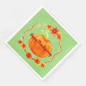 Serviette En Papier Citrouille d'aquarelle Thanksgiving correspondant (Coin)
