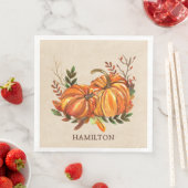 Serviette En Papier Citrouille d'automne (En situation)