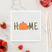 Serviette En Papier Citrouille d'automne avec texte de maison (En situation)
