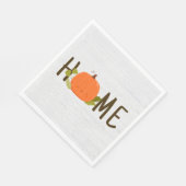 Serviette En Papier Citrouille d'automne avec texte de maison (Coin)