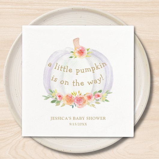 Serviette En Papier Citrouille d'automne Baby shower filles
