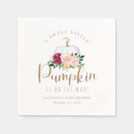 Serviette En Papier Citrouille d'automne Baby shower Napkin