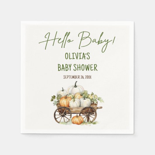 Serviette En Papier Citrouille d'automne Baby shower neutre pour les f (Devant)