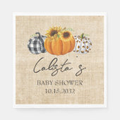 Serviette En Papier Citrouille d'automne Baby shower Sunflower Burlap (Devant)
