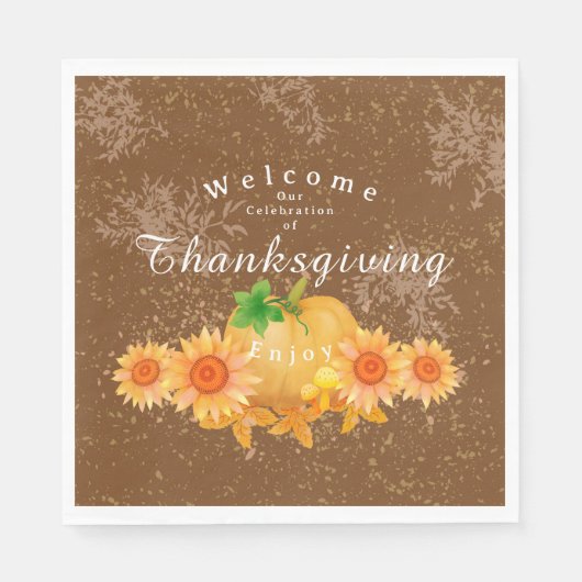 Serviette En Papier Citrouille d'automne Brown (Devant)