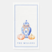 Serviette En Papier Citrouille d'automne | Monogramme de pot de gingem (Devant)