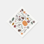 Serviette En Papier Citrouille d'automne motif graphique contemporain (Coin)