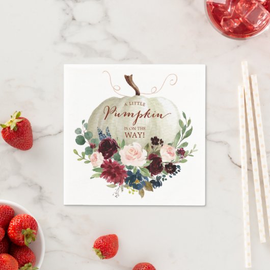 Serviette En Papier Citrouille d'automne Napkin Cocktail (En situation)