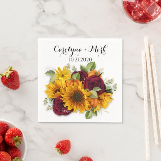 Serviette En Papier Citrouille d'automne Rustique Mariage serviettes (En situation)