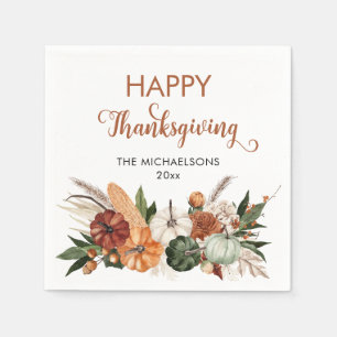 Serviette En Papier Citrouille de Bon thanksgiving rustique