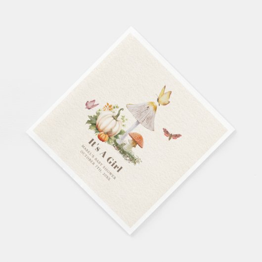Serviette En Papier Citrouille de champignons Papillon Baby shower de (Coin)