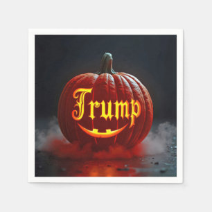 Serviette En Papier Citrouille de Halloween Trump dans la brume