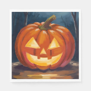 Serviette En Papier Citrouille de Jack-O-Lantern d'Halloween
