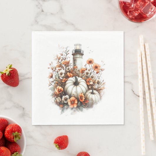 Serviette En Papier Citrouille de la chemise phare (En situation)