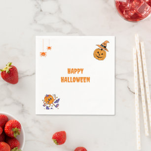 Serviette En Papier Citrouille de la fête d'Halloween minimum