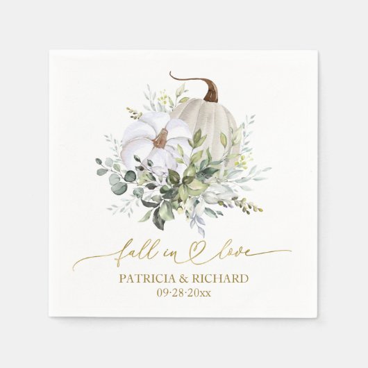 Serviette En Papier Citrouille de la verdure automne dans l'amour (Devant)