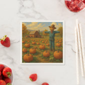 Serviette En Papier citrouille de l'automne patch & scarewcrow (En situation)