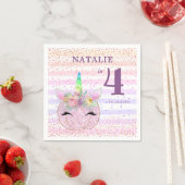 Serviette En Papier Citrouille de Parties scintillant rose Unicorn 4e (En situation)