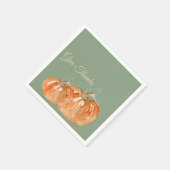 Serviette En Papier Citrouille de remerciement  (Coin)