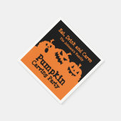 Serviette En Papier Citrouille de sculpture orangé noir nom personnali (Coin)