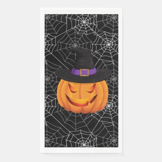 Serviette En Papier Citrouille de serviette d'hôte en papier d'Hallowe (Devant)