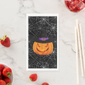 Serviette En Papier Citrouille de serviette d'hôte en papier d'Hallowe (En situation)