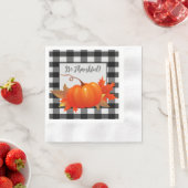 Serviette En Papier Citrouille de Thanksgiving Buffalo Plaid Papier Na (En situation)