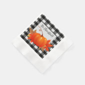 Serviette En Papier Citrouille de Thanksgiving Buffalo Plaid Papier Na (Coin)