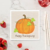 Serviette En Papier Citrouille de Thanksgiving sur Burlap (En situation)