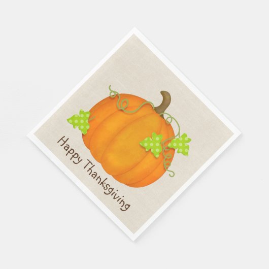 Serviette En Papier Citrouille de Thanksgiving sur Burlap (Coin)