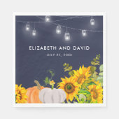 Serviette En Papier Citrouille de tournesol lumières de chaîne Mariage (Devant)