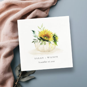 Serviette En Papier Citrouille de tournesol rustique Floral Mariage d'