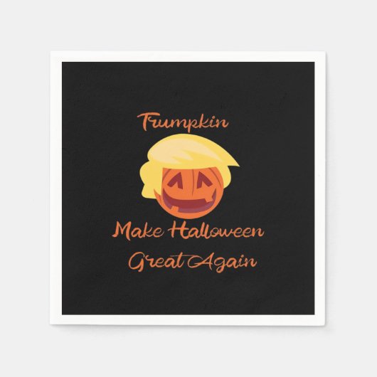 Serviette En Papier Citrouille de Trumpkin Halloween Design - Éffrayan (Devant)