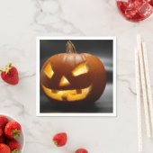 Serviette En Papier Citrouille d'Halloween de dent de Gap effrayant (En situation)