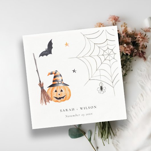 Serviette En Papier Citrouille d'Halloween doux Spiderweb Mariage Éffr
