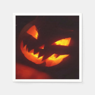 Serviette En Papier Citrouille d'Halloween effrayant
