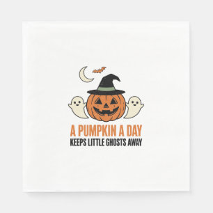 Serviette En Papier Citrouille d'Halloween Fantôme Drôle Citation Vint