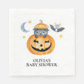 Serviette En Papier Citrouille d'Halloween Jack-O-Lantern Baby shower  (Devant)