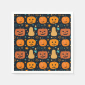 Serviette En Papier Citrouille d'Halloween Jack O Lantern orange migno (Devant)