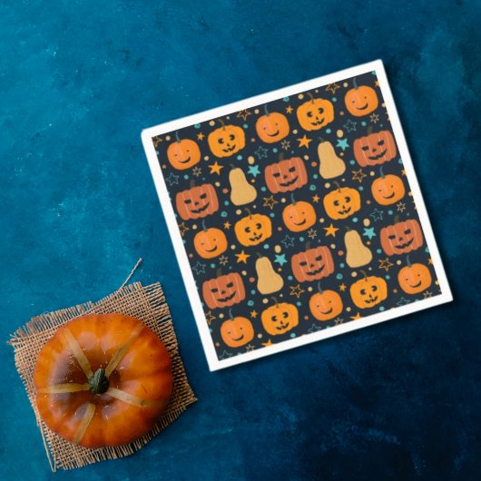 Serviette En Papier Citrouille d'Halloween Jack O Lantern orange migno