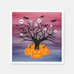 Serviette En Papier Citrouille d'Halloween Jack o’ Lanterne Dead Tree