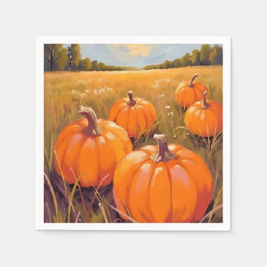 Serviette En Papier Citrouille d'Halloween Patch automne (Devant)